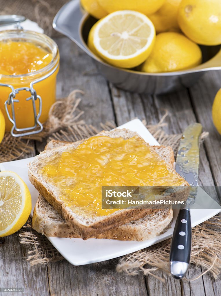 Portion of Lemon Jam Portion of fresh made Lemon Jam Breakfast Stock Photo