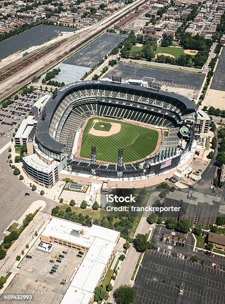 Usa Cellular Field Stadium Widok Z Lotu Ptaka W Chicago - zdjęcia stockowe i więcej obrazów Guaranteed Rate Field