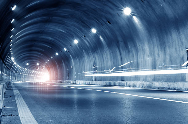 istock Abstract car in tunnel trajectory 459433795