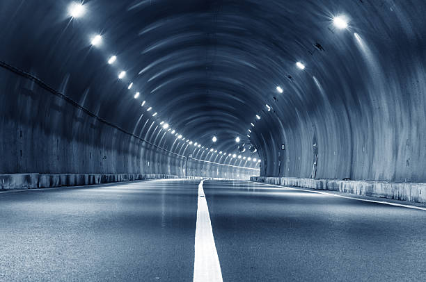 istock Abstract car in tunnel trajectory 459434685