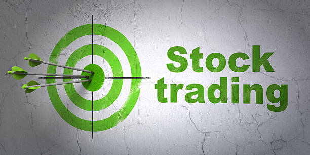 istock Business concept: target and Stock Trading on wall background 459435889
