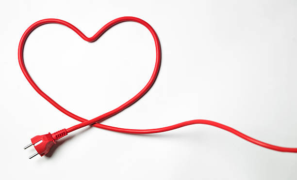 Heartshaped cable stock photo