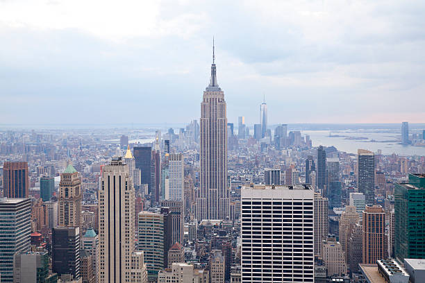istock Manhattan with Empire state building at New York City 459441059