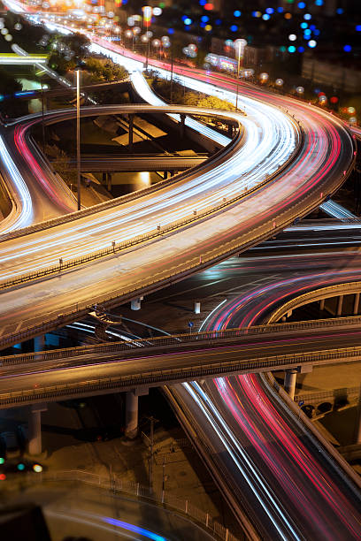 istock Urban highway traffic at night 459443469