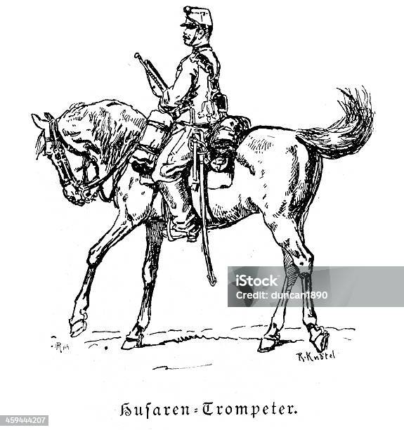 トランペット奏者ドンフランス軍装着 - ウマのベクターアート素材や画像を多数ご用意 - ウマ, トランペット, 19世紀