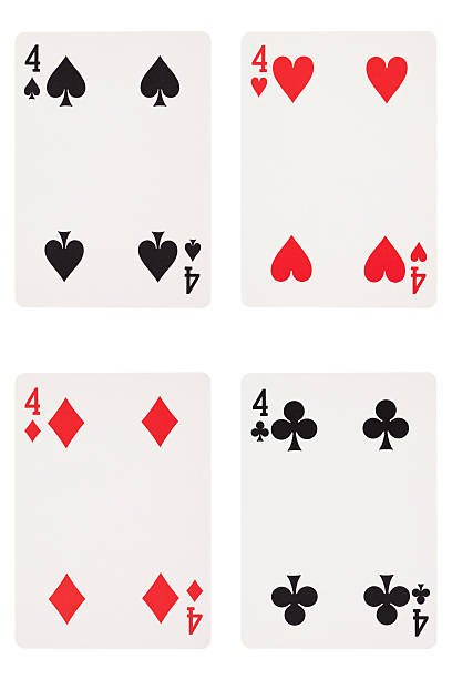 karty do gry - four of hearts zdjęcia i obrazy z banku zdjęć