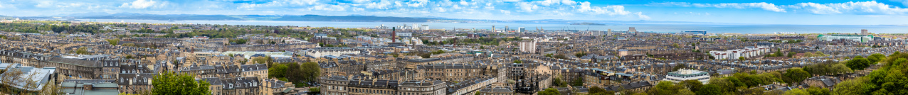 Panoramic image of Edinburgh form Calton Hill.