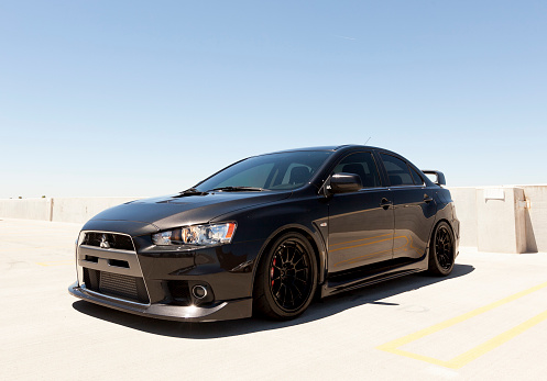 Scottsdale, United States - June 21, 2011:  A photo of a parked Mitsubishi Lancer Evolution. The Evolution also known as \
