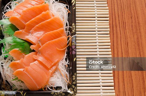 Salmon For Sushi Stock Photo - Download Image Now - Appetizer, Arranging, Basil