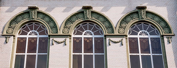 istock The windows of  old building. 459447953