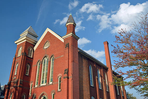 istock Red Church Building in Bellefonte 459448329