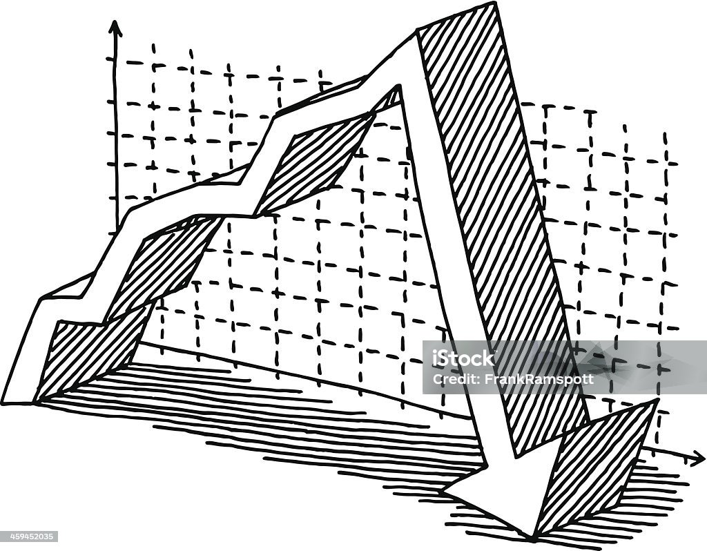 Recession Drawing Example Recession Graph Arrow Down Drawing Stock Illustration - Download Image ...