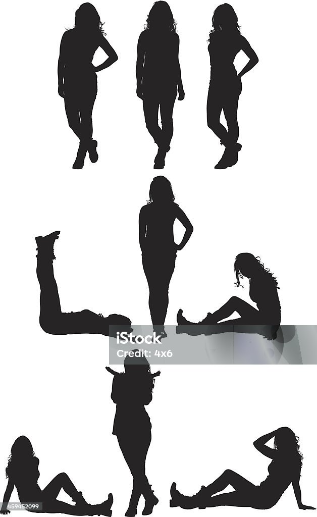 Casual woman Casual womanhttp://www.twodozendesign.info/i/1.png In Silhouette stock vector