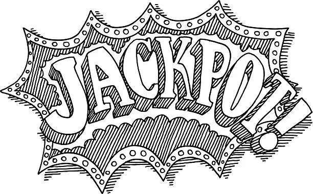 Vector illustration of Jackpot Text Drawing