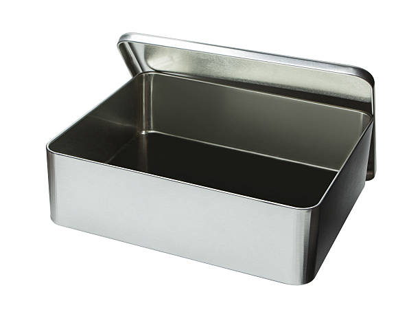 istock Big Metal box isolated on a white background - Open 459452241