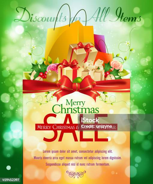 Boże Narodzenie I Nowy Rok Sprzedaży I Promocji Tle - Stockowe grafiki wektorowe i więcej obrazów Handel detaliczny
