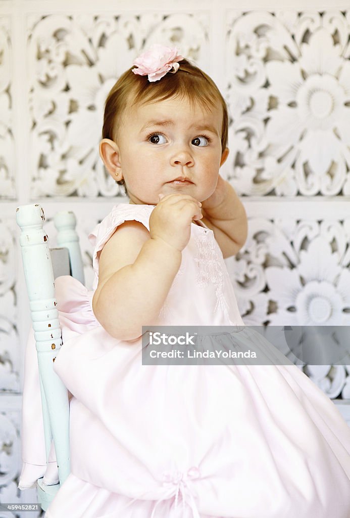 Детская девочка в розовом платье - Стоковые фото 12-17 месяцев роялти-фри