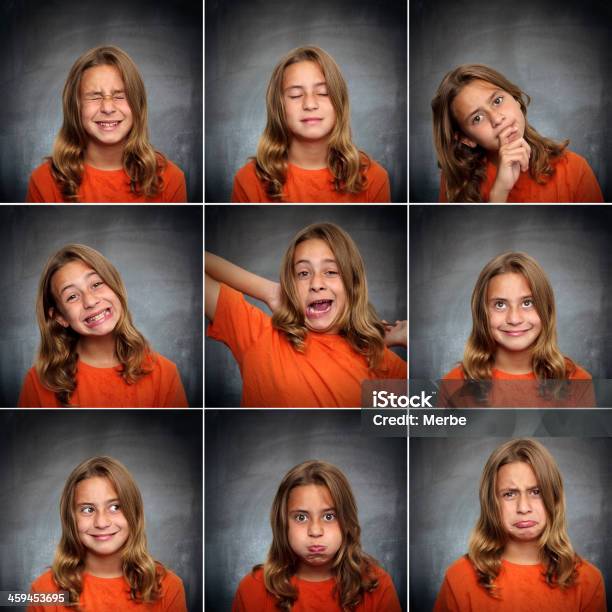 Foto de Retratos De Uma Menina e mais fotos de stock de Felicidade - Felicidade, Tristeza, Criança