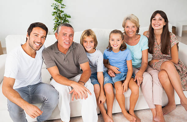 istock Portrait of smiling multi-generation family 459455035