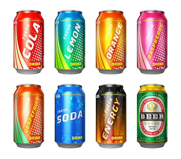 Photo of Set of drink cans