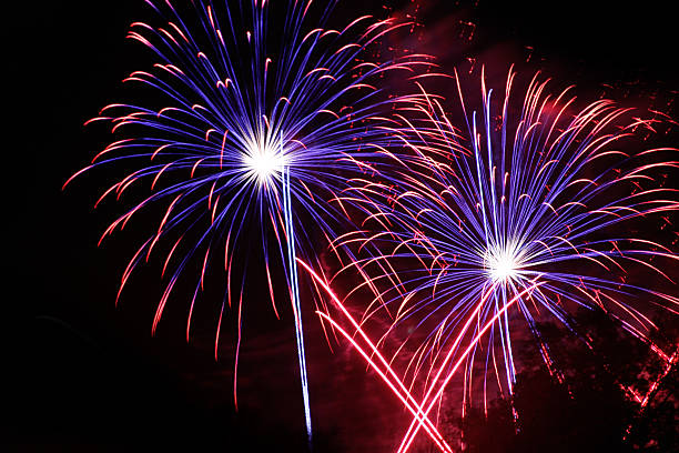 istock Fireworks beautiful bright colors and shapes 459458957