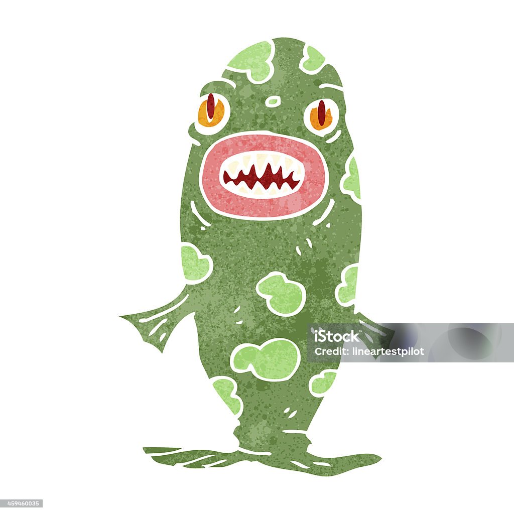 Monster Cartoon Fish Retro Cartoon Monster Fish Stock Illustration - Download Image Now ...