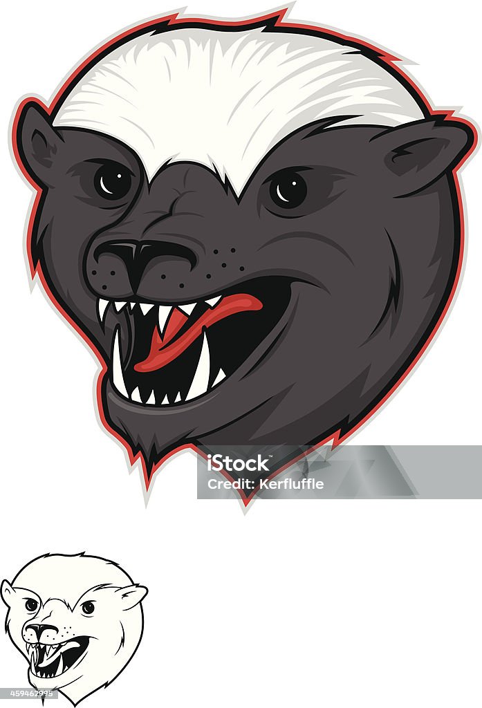 Honey Badger Illustration Vector illustration of an angry honey badger mascot. Badger stock vector