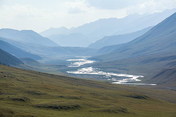 Chong-Kemin river in Kyrgyzstan stock photo