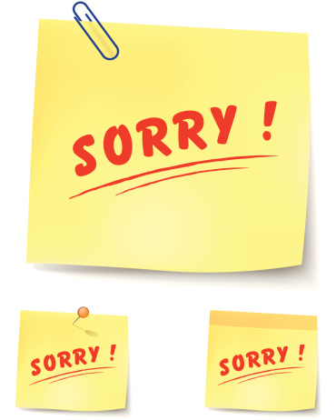 Sorry Gone Raving Note Sorry Note Stock Illustration - Download Image Now - Abstract, Adhesive ...