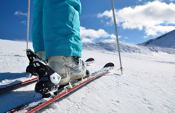 legs of alpine skier