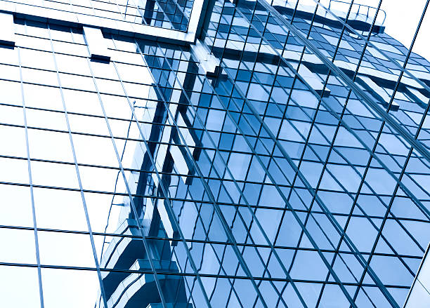 istock glass surface of contemporary angle business building 459488915