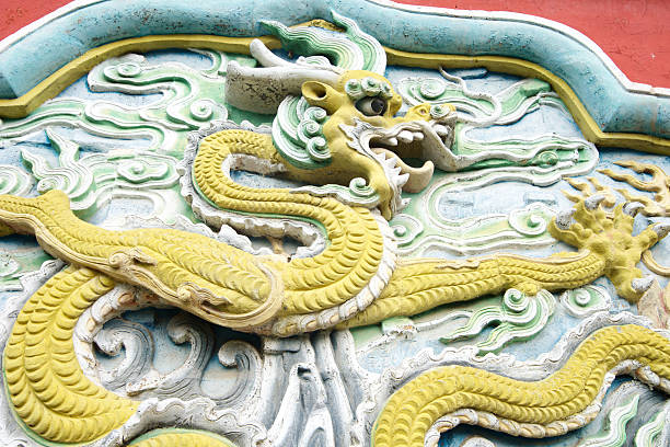 istock Yellow Chinese Dragon detail 459493151