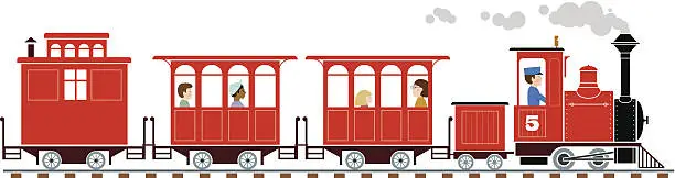 Vector illustration of Red train