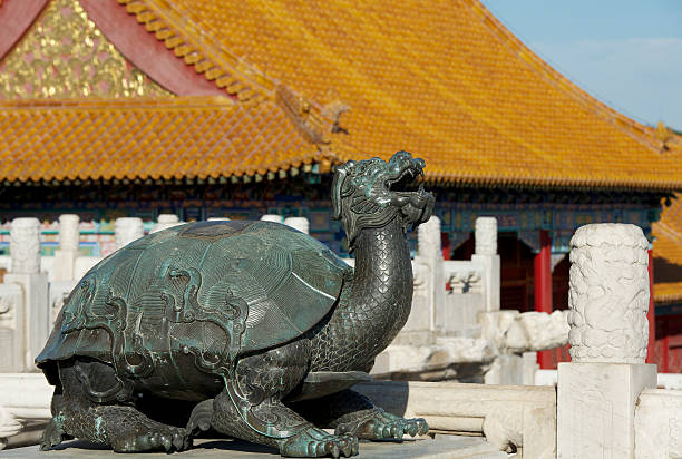 istock Ancient imperial Dragon-Turtle bronze sculpture in Forbidden City 459501233