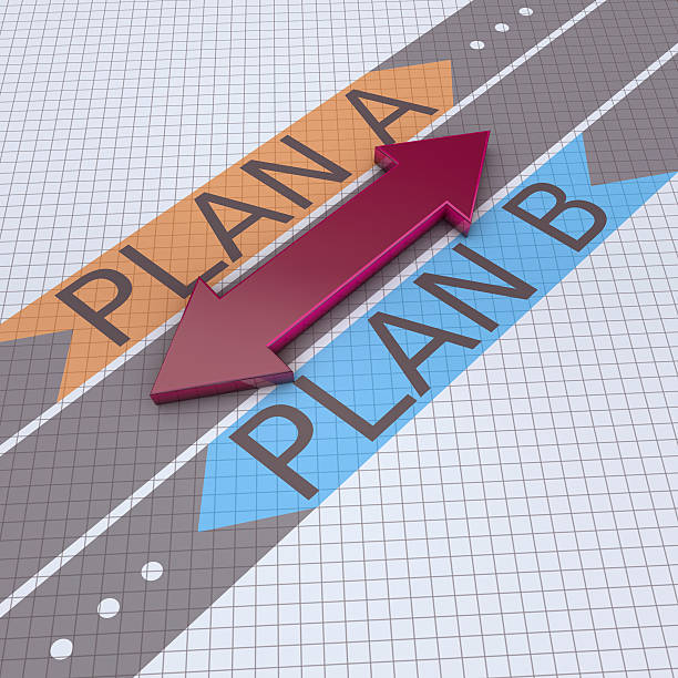 стрелки с план a или b - plan letter b change planning стоковые фото и изображения