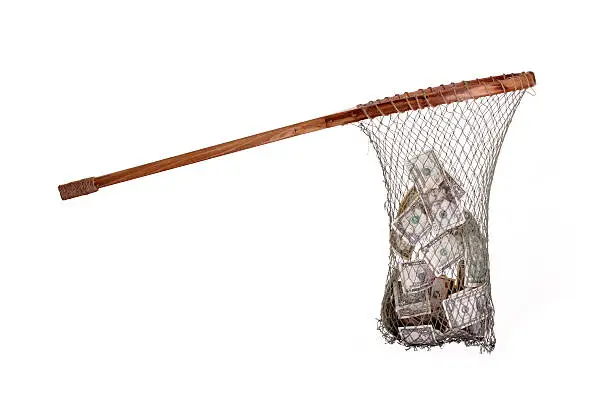 fishnet with dollars