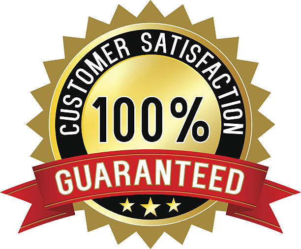 Customer satisfaction guaranteed label vector art illustration
