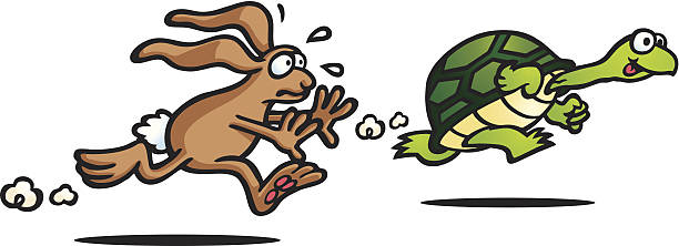 illustrations, cliparts, dessins animés et icônes de course à pied - the hare and the tortoise