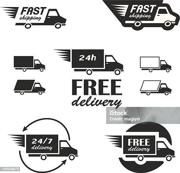 Set Of Delivery Vector Icons Stock Illustration - Download Image Now - 24 Hrs, Badge, Business