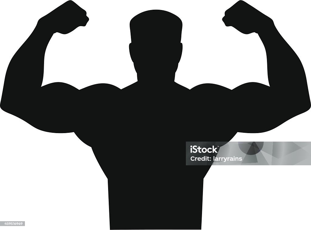 Tough Man Icon Flexing Muscles stock vector