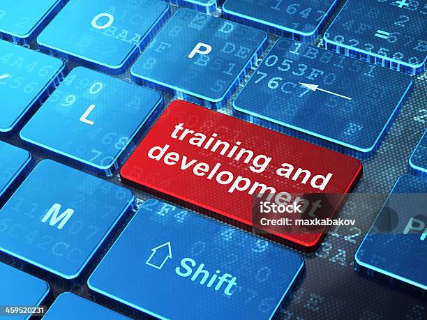 Education Concept Training And Development On Computer Keyboard Stock Photo - Download Image Now