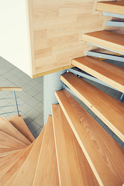 istock Way up and down - wood stairs 459520997