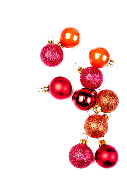 Christmas Ornaments isolated on white backhrouns. Festive glitt