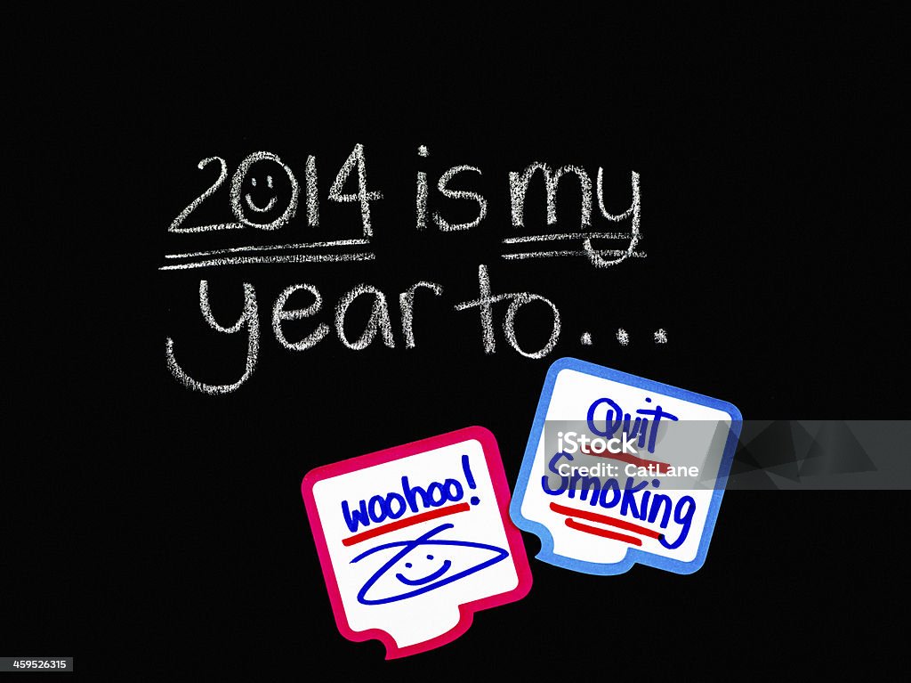 New Year's Resolutions for 2014: Quit Smoking 2014 Stock Photo