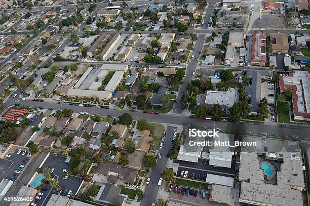 Housing Patterns Stock Photo - Download Image Now - Aerial View, City, Above