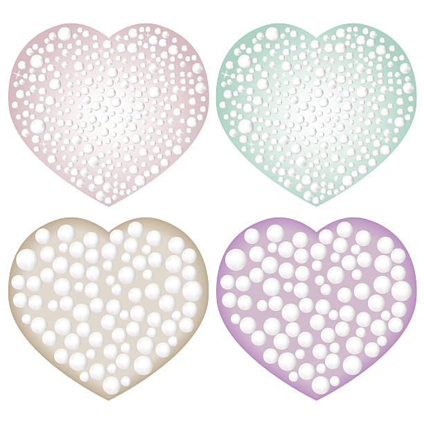 진주조개 하트 - ornate swirl heart shape beautiful stock illustrations