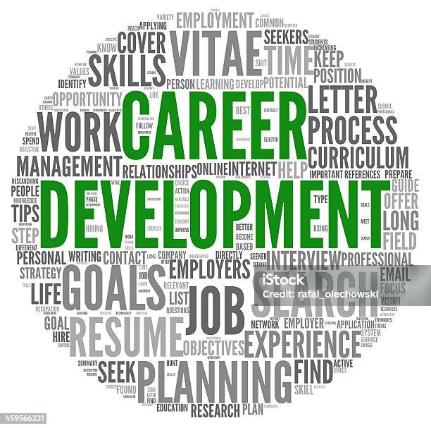 Career Development In Word Tag Cloud On White Stock Photo - Download Image Now - Word Cloud, Development, Occupation