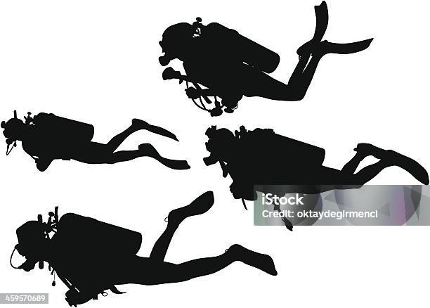 Diver Stock Illustration - Download Image Now - Scuba Diving, In Silhouette, Underwater Diving