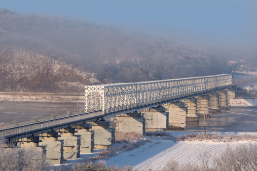 Freedom Bridge at the South and North Korean border, in the DeMillitarized Zone (DMZ).