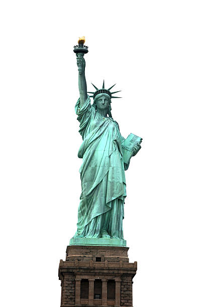 istock NY Statue of Liberty isolated on white 459585981